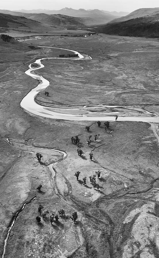 Lamar Valley Black and White Photograph by Max Waugh