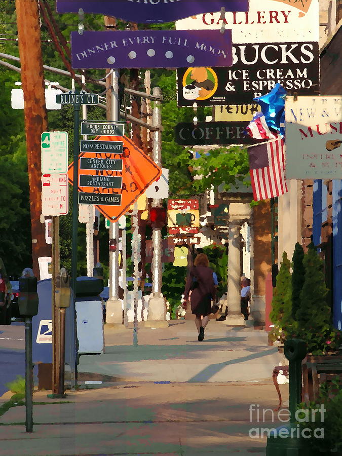 Lambertville Busy Street Photograph by Jacqueline M Lewis