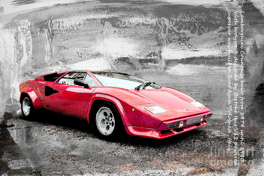 Lamborghini Countach Mixed Media by Roger Lighterness