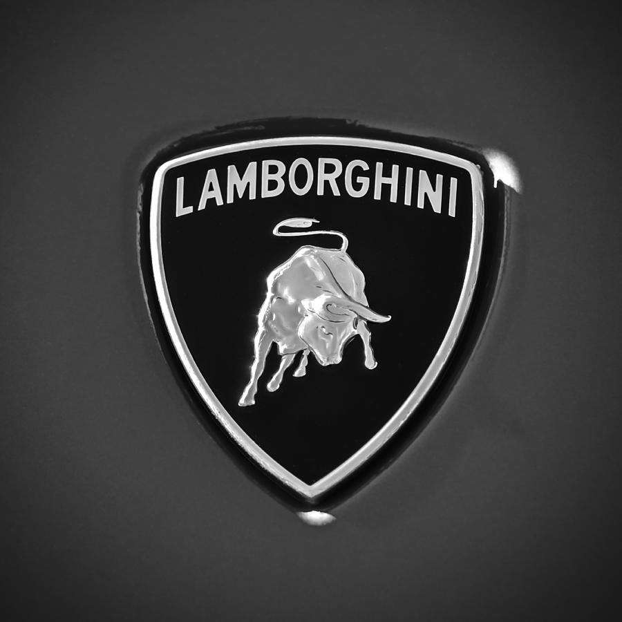 Lamborghini Emblem -0525bw55 Photograph by Jill Reger