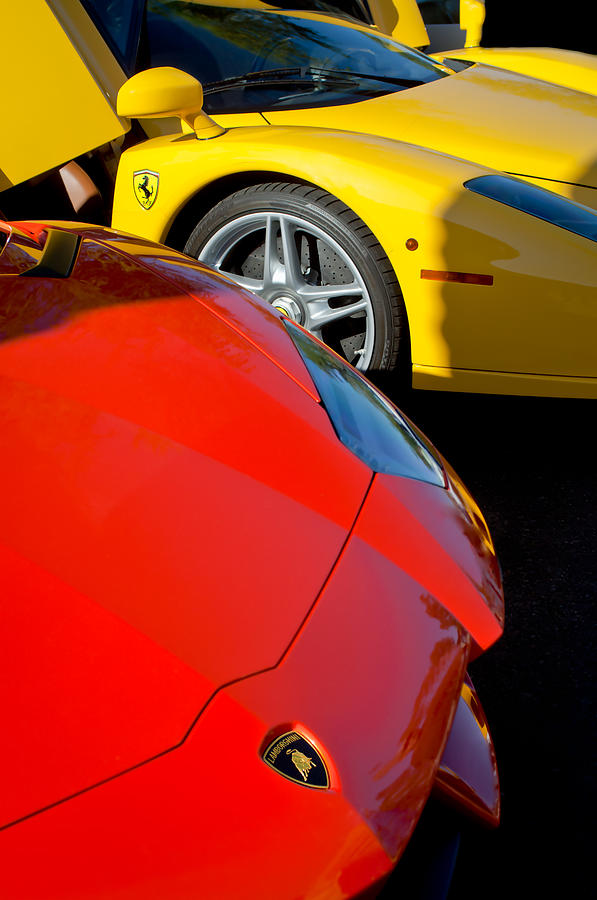 Lamborghini - Ferrari Front Ends -0160c Photograph by Jill Reger