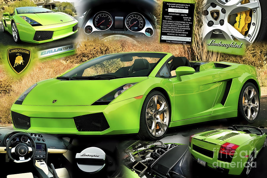 Lamborghini Gallardo Collage Photograph by Charles Abrams - Pixels