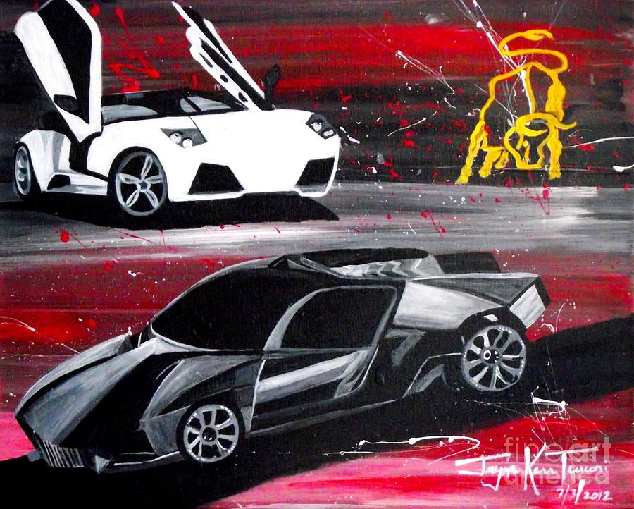 Lamborghini Leverage Painting by Jayne Kerr 