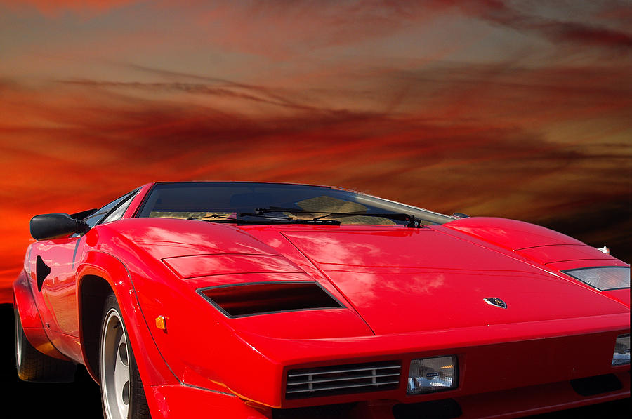 Red Car Photograph - Lamborghini Starting Dream by Randall Branham