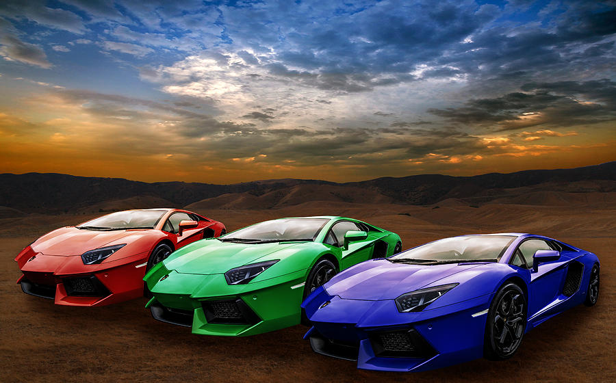 Lamborghini Triplet Photograph by Matt Malloy
