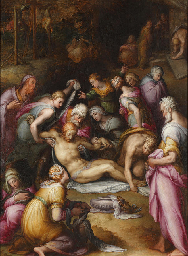 Lamentation of the Dead Christ Painting by Giovanni Battista Naldini