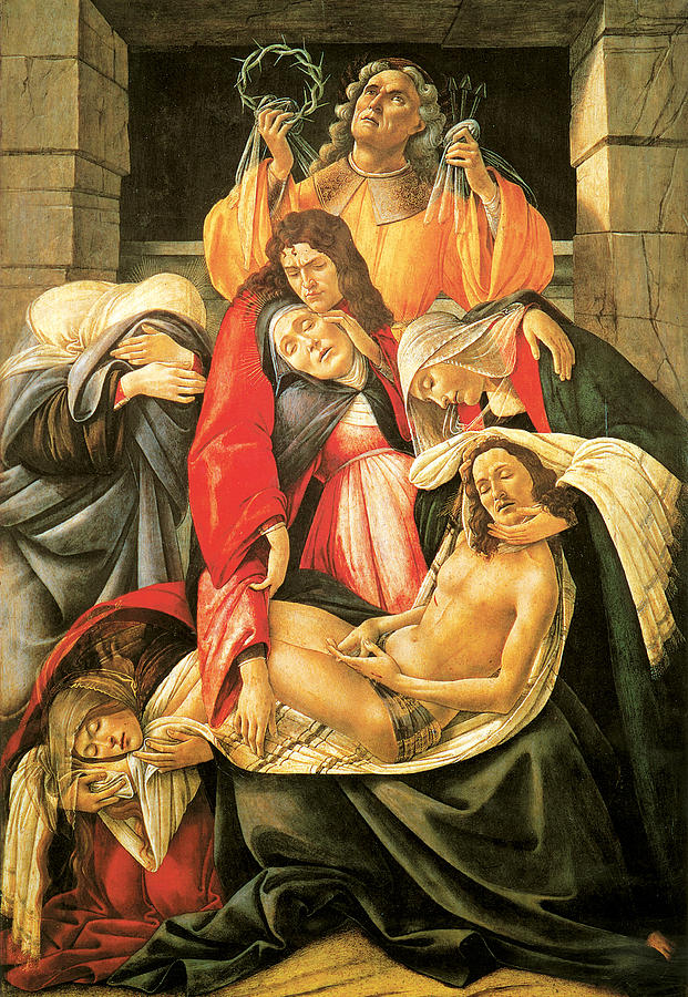 Jesus Christ Painting - Lamentation over the Dead Christ by Botticelli