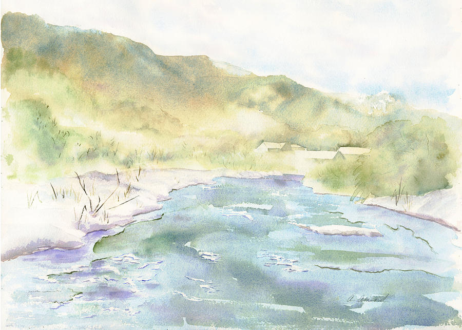 Lamoille River Spring Painting by Amanda Amend