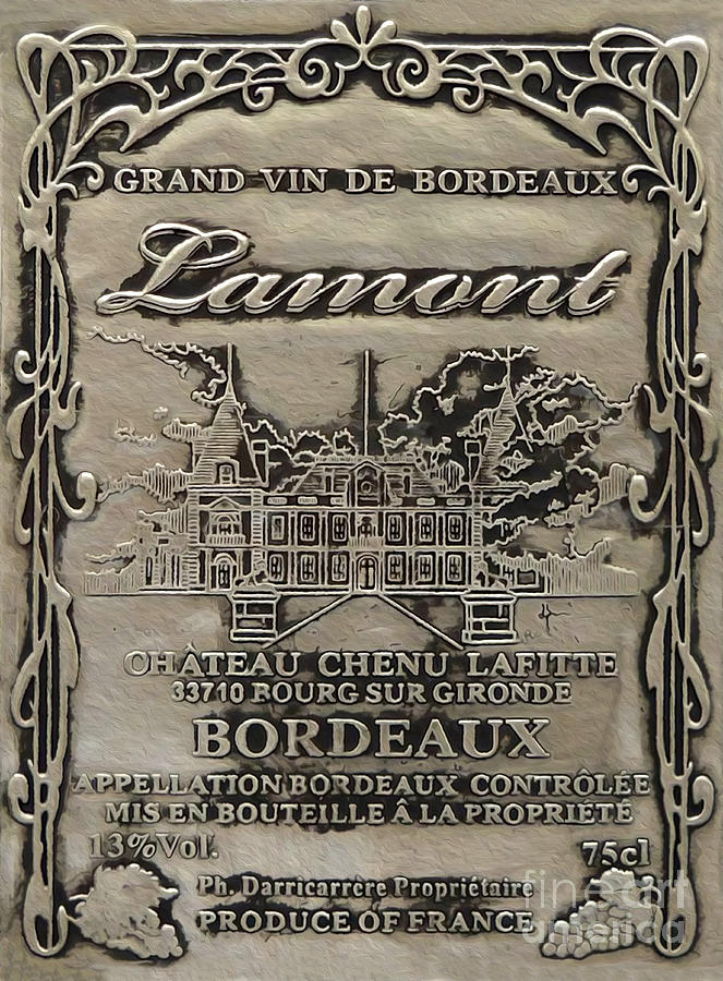 Lamont Grand Vin De Bordeaux  Mixed Media by Jon Neidert