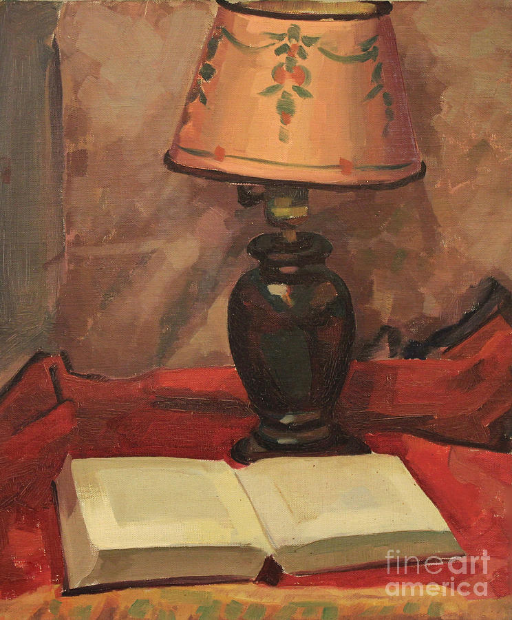 Lamp and Book 1929 Painting by Art By Tolpo Collection