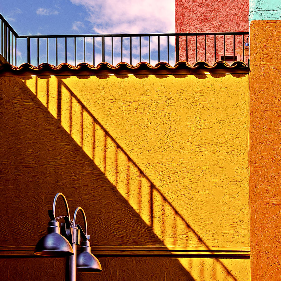 Lamp and Shadows and Colors Photograph by Maria Coulson