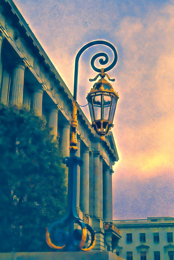 Lamppost in Twilight Digital Art by Cathy Anderson