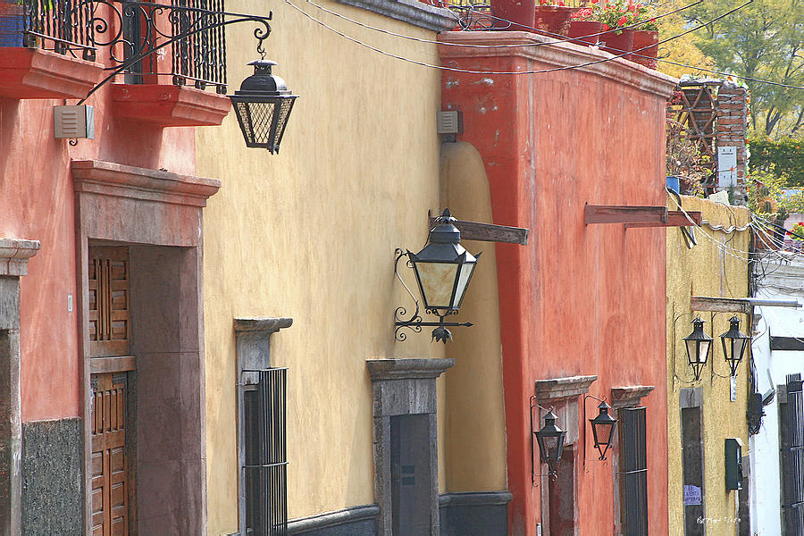Lamp Photograph - Lamps Doors and Balconies by Pat  Moore