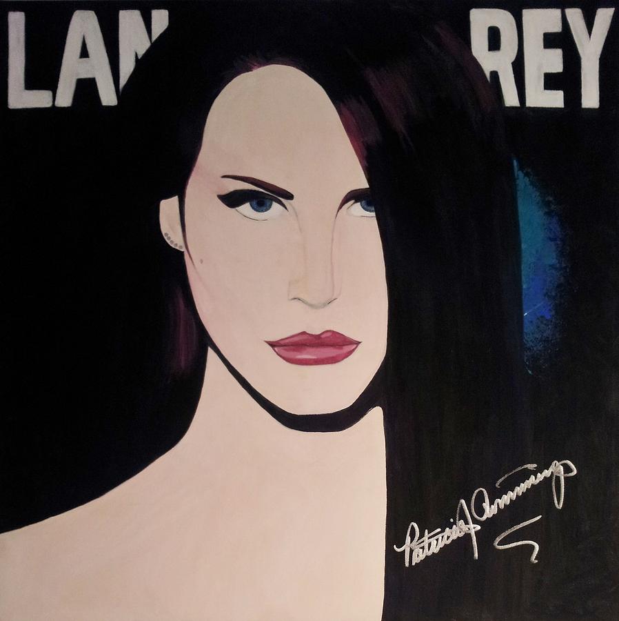 Lana Del Rey Painting - Lana Del Rey Blue Eyes by Patricia Brewer-Cummings