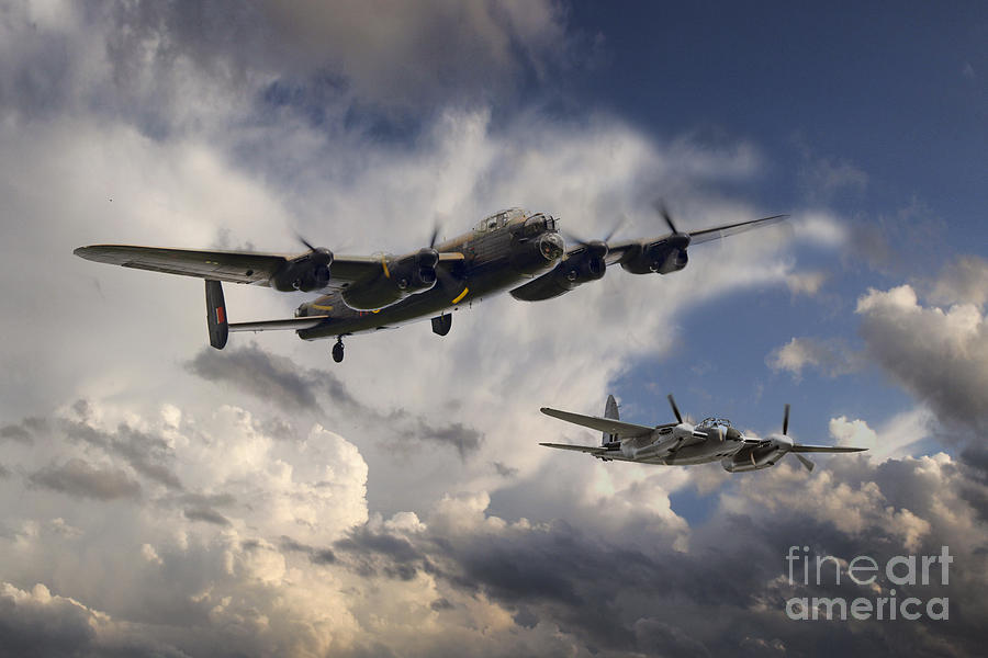 Lancaster and Mosquito Legends Digital Art by Airpower Art