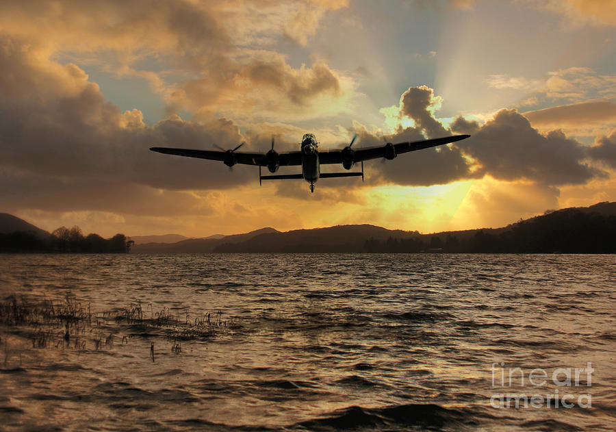 Lancaster and the Lake Digital Art by Airpower Art