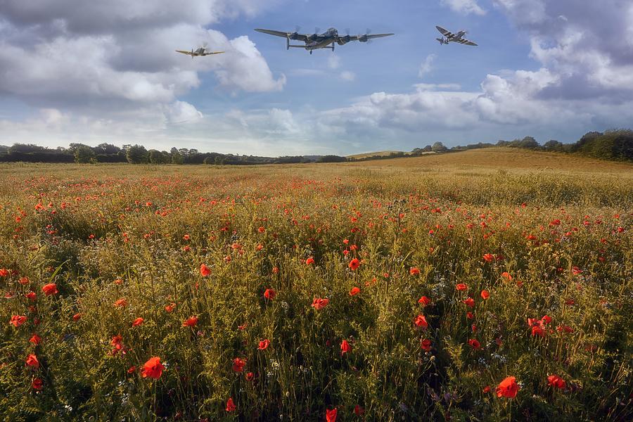 Lancaster BBMF Poppyfield Flyby Photograph by Jason Green