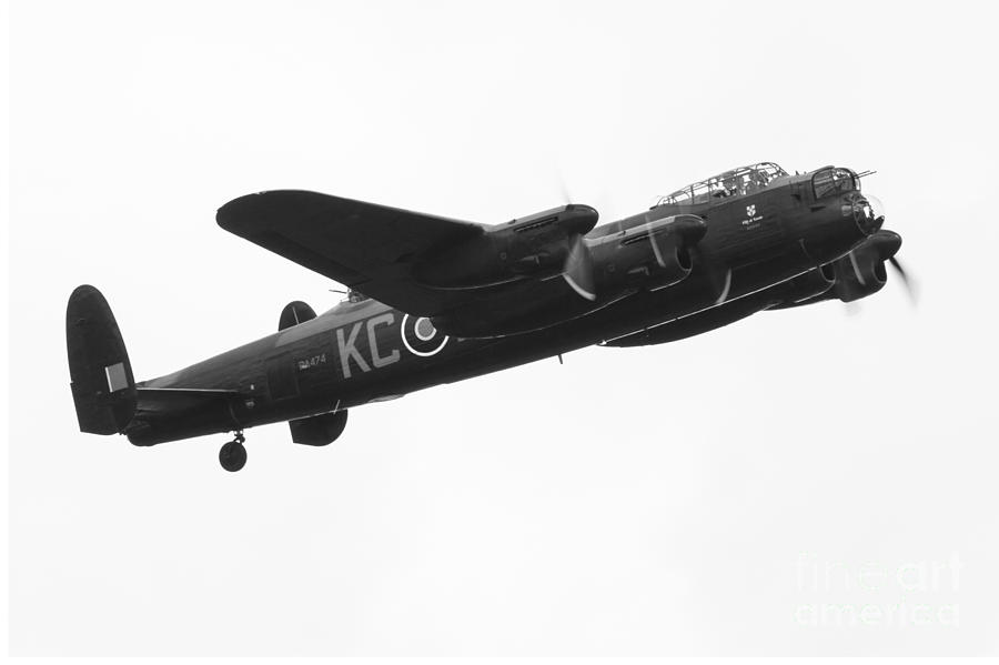 Lancaster Bomber Mono Photograph by Airpower Art