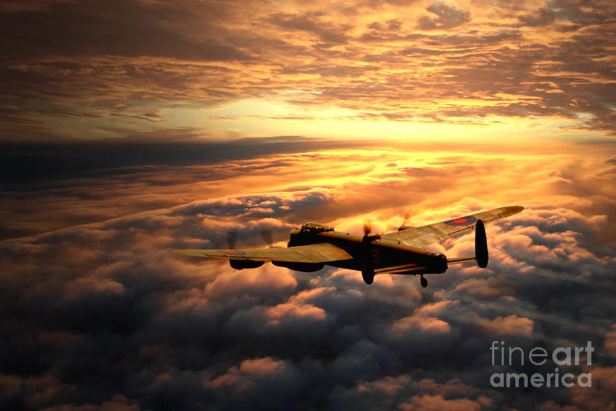Sunset Digital Art - Lancaster Solitude by Airpower Art