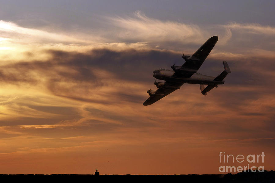 Sunset Digital Art - Lancaster Sundown by Airpower Art