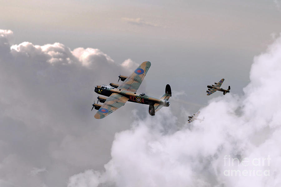 Lancasters Forming Up Digital Art by Airpower Art