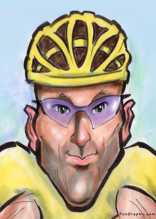 Lance Armstrong Painting by Kevin Middleton