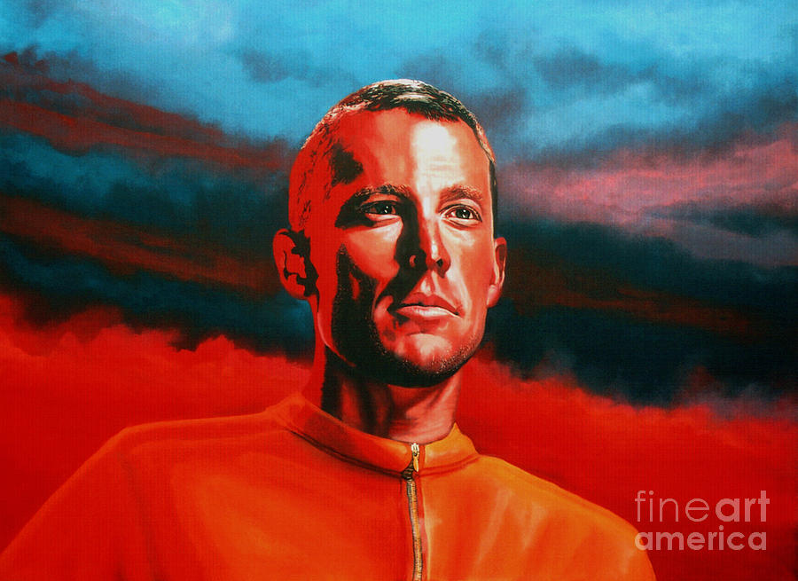 Celebrity Painting - Lance Armstrong 2 by Paul Meijering