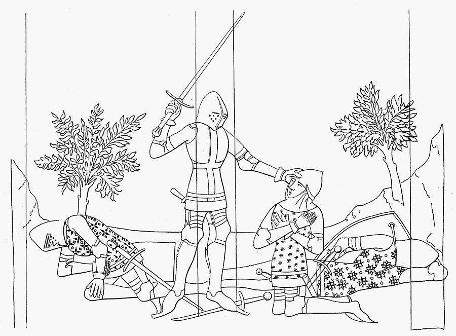 Lancelot Of The Lake Drawing by Granger