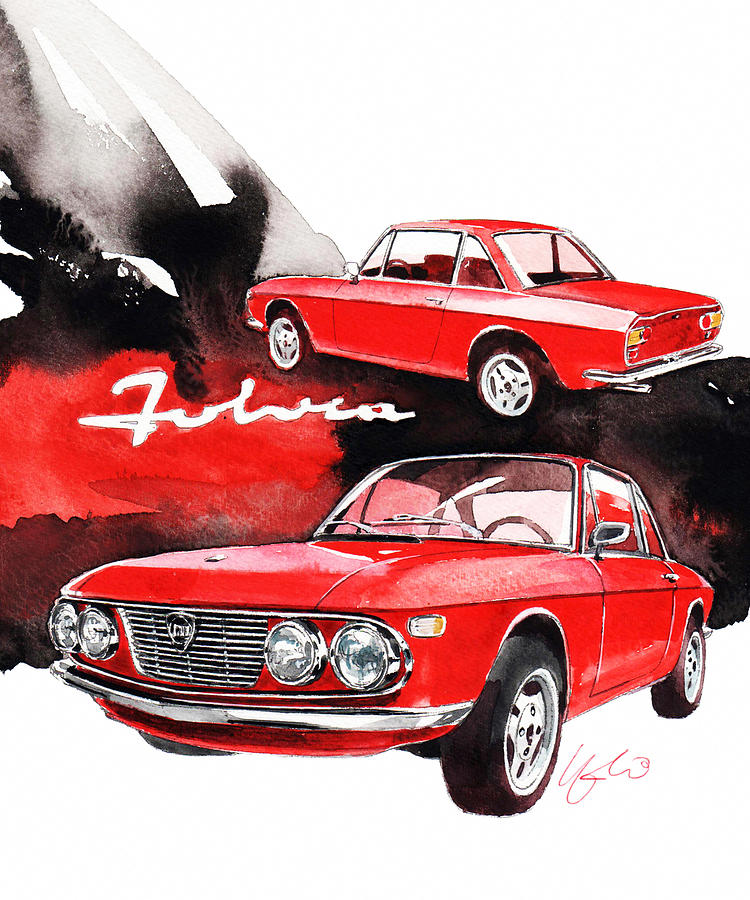 Lancia Fulvia Painting by Yoshiharu Miyakawa