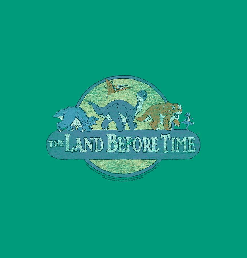 Dinosaur Digital Art - Land Before Time - Retro Logo by Brand A