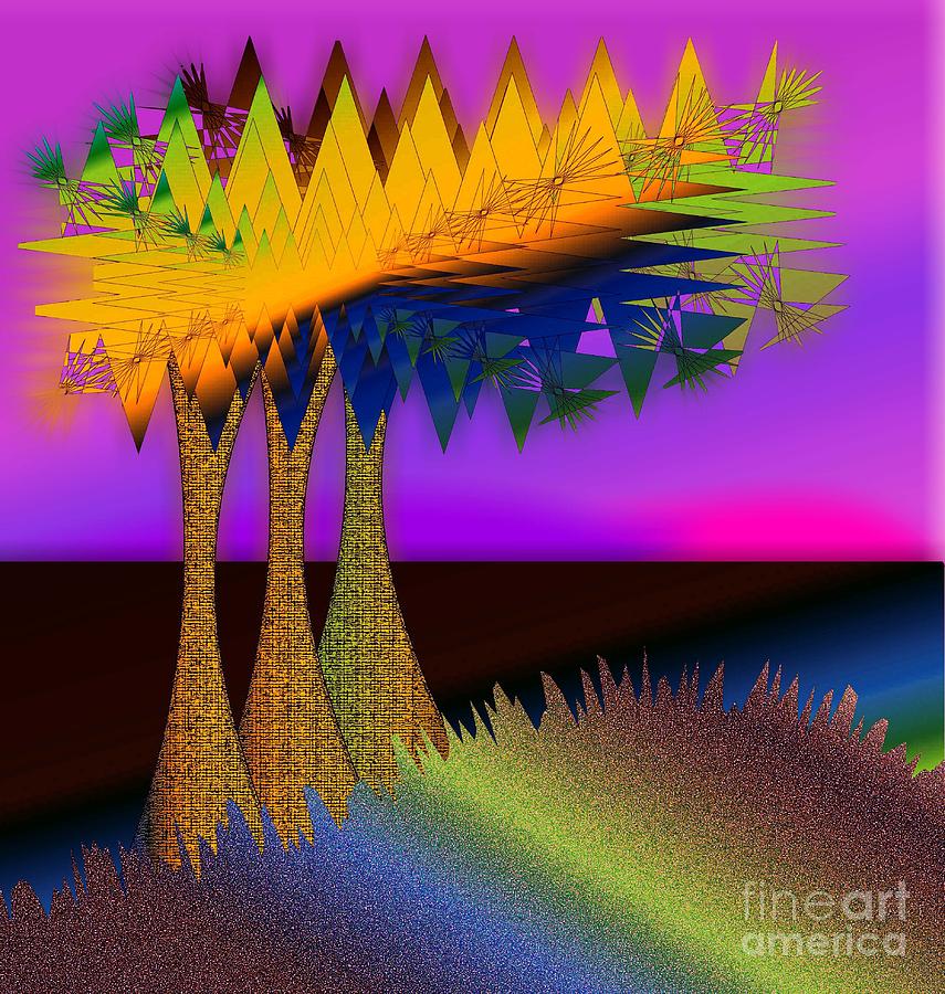 Tree Digital Art - Land Escape by Iris Gelbart