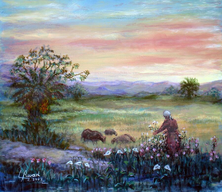 In the Farm Painting by Laila Awad Jamaleldin