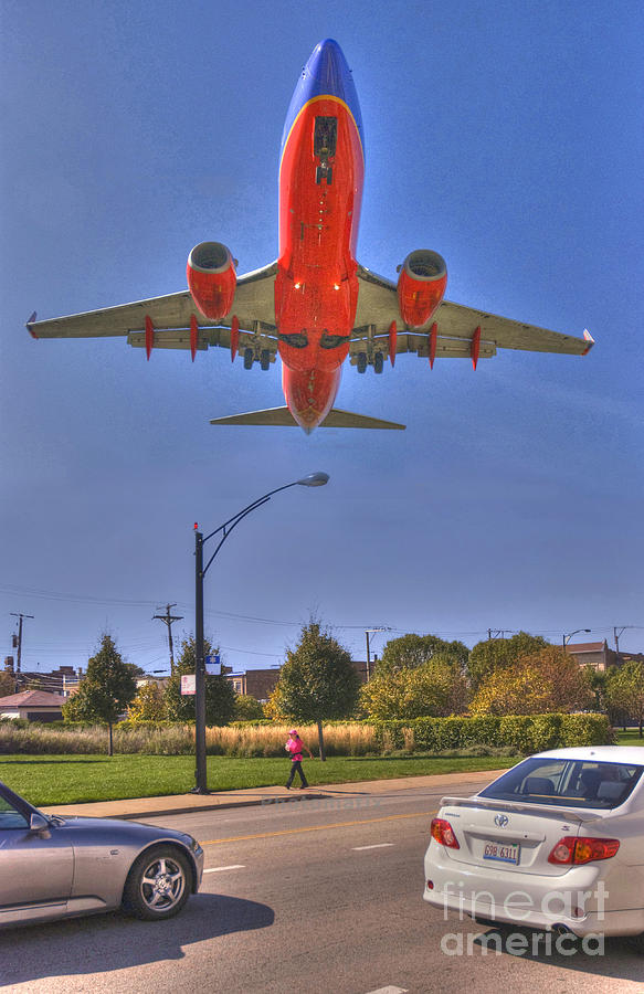 Jet Photograph - Landing at Midway by Jim Wright