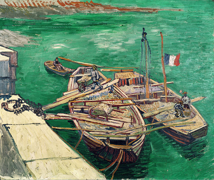Vincent Van Gogh Painting - Landing Stage With Boats by Vincent van Gogh