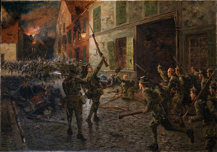 Landrecies, 25th August 1914, 1915 Painting by William Barnes Wollen