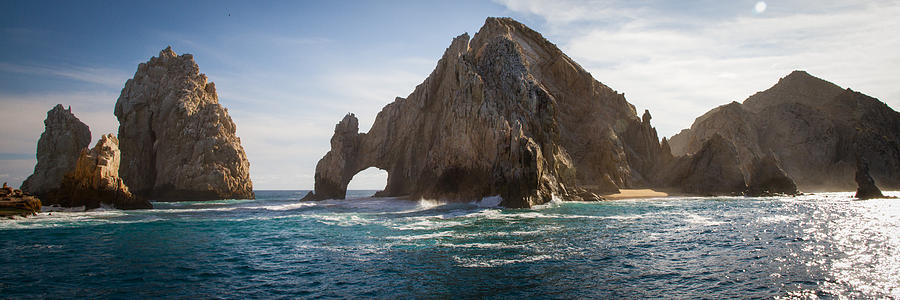 Sunset Photograph - Lands End Panorama Cabo San Lucas by Les Abeyta