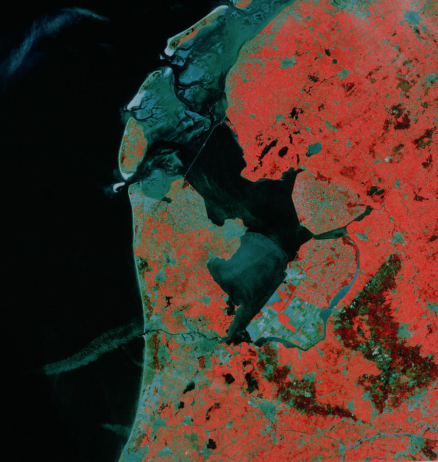 Landsat Image Of Amsterdam Photograph by Mda Information Systems/science Photo Library
