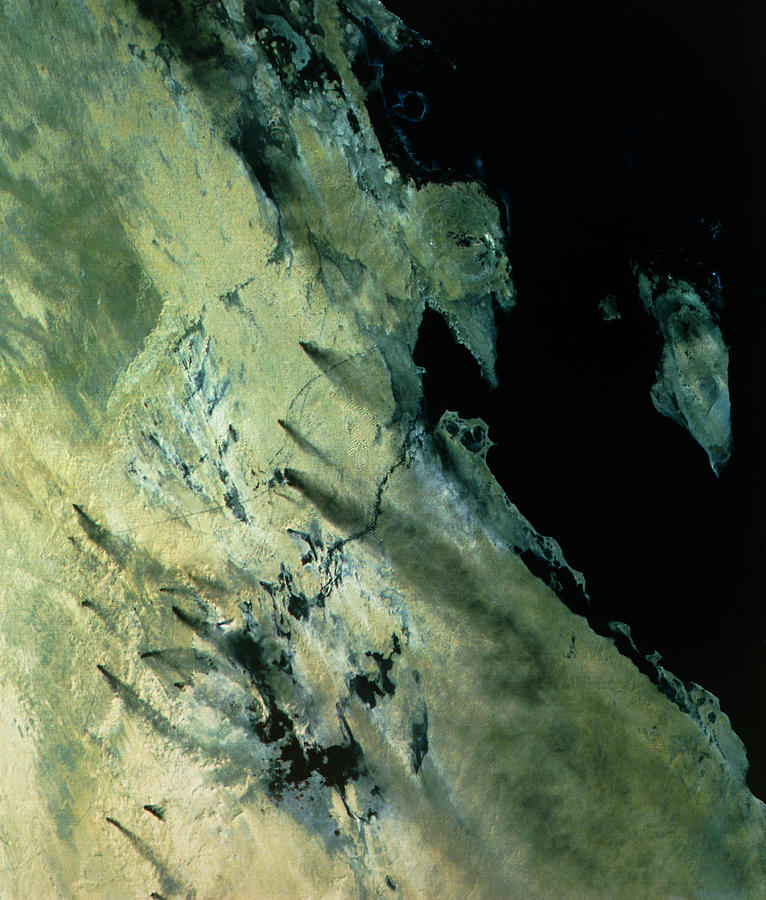Landsat Image Of An Oilfield In Eastern Saudi. Photograph by Nigel Press Association/science Photo Library
