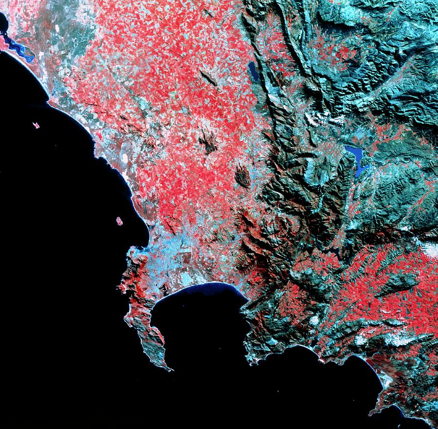Cape Town Photograph - Landsat Image Of Cape Town And Surroundings by Nrsc Ltd/science Photo Library
