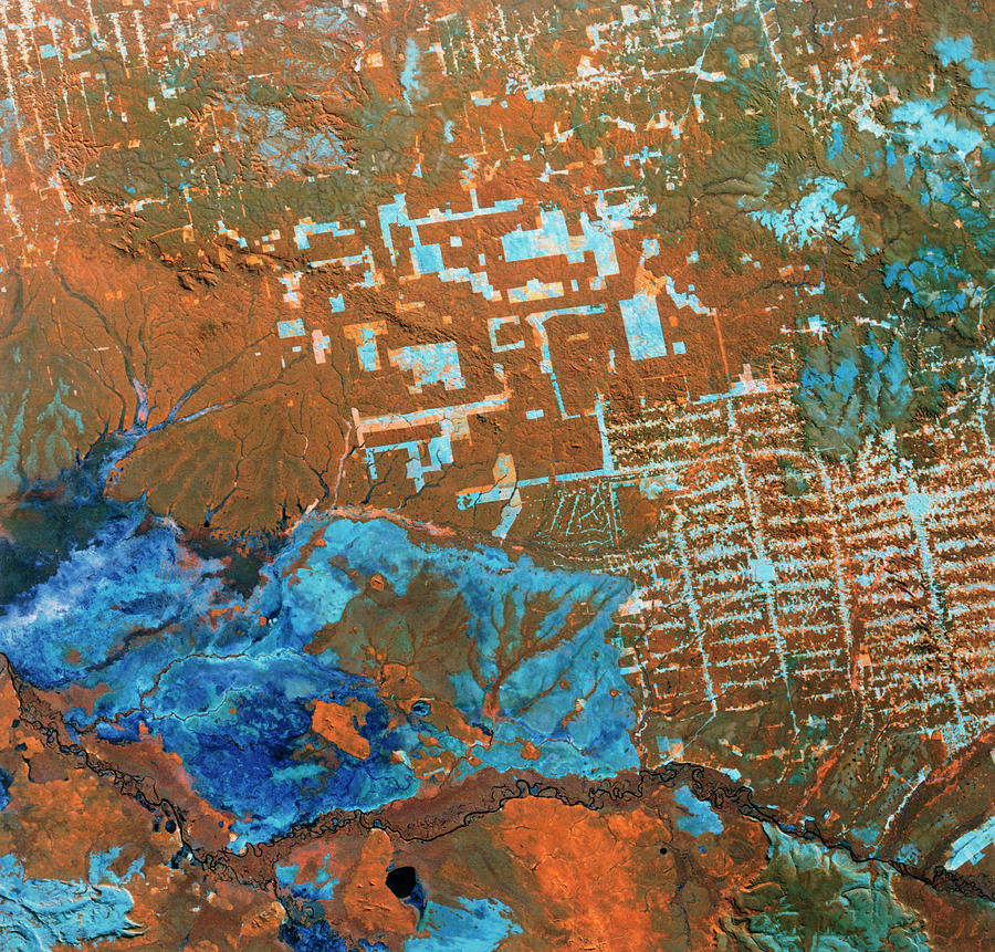 Landsat Image Of Deforestation In Brazil Photograph by Nasa/science Photo Library
