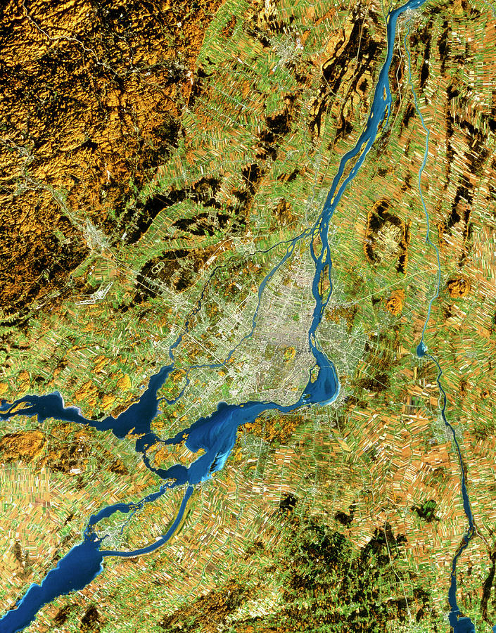 City Photograph - Landsat Image Of Montreal by Worldsat International/science Photo Library