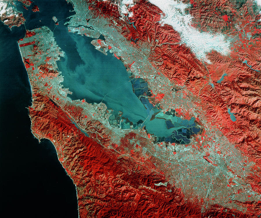 Landsat Image Of San Franscisco Photograph by Mda Information Systems/science Photo Library