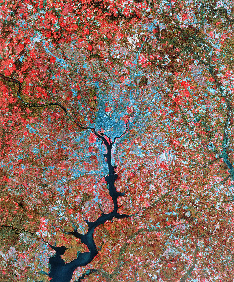 Landsat Image Of Washington D.c. Photograph by Mda Information Systems/science Photo Library