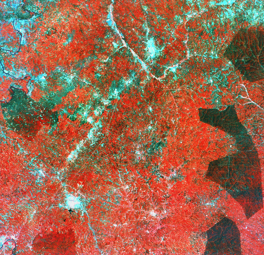 Landsat View Of Deforestation Photograph by Mda Information Systems/science Photo Library