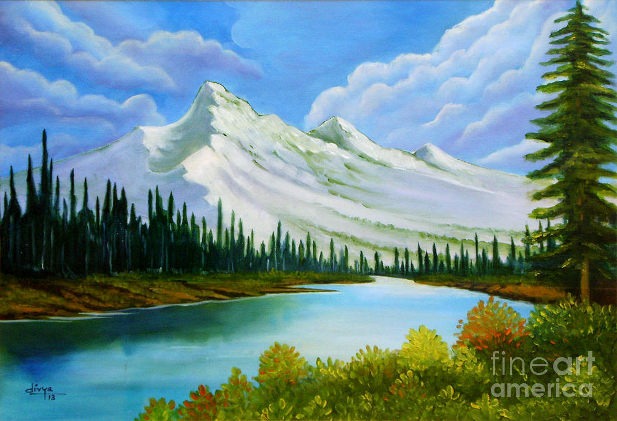 Mountain Painting - Landscape 5 by Divya Kakkar