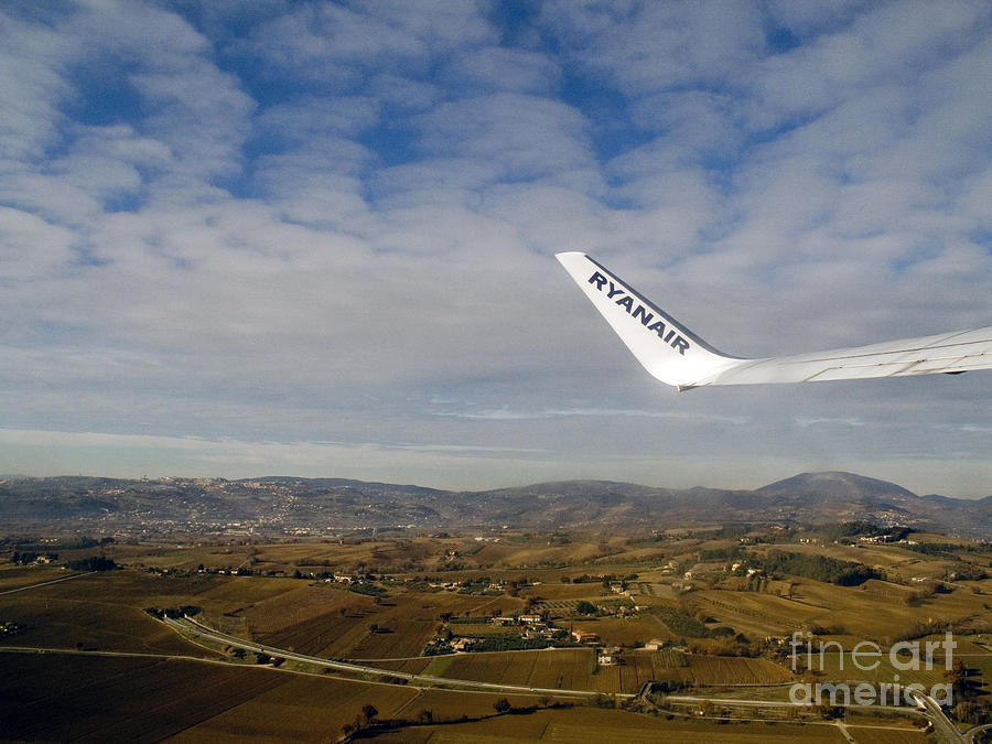 Landscape And Plane Wing, Umbria, Italy Photograph by Tim Holt