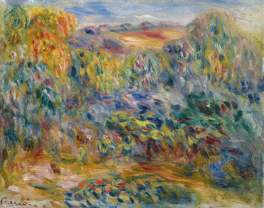 Landscape at Montagne Painting by Pierre-Auguste Renoir