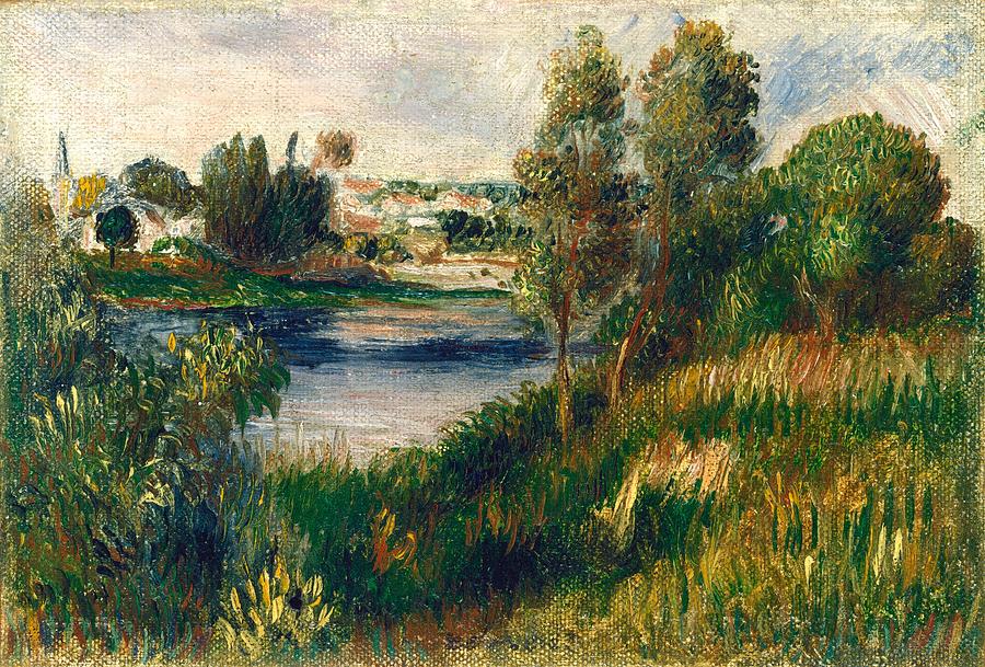 Impressionism Painting - Landscape at Vetheuil by Pierre-Auguste Renoir