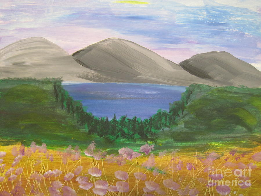 Landscape Demo Painting by Judy Via-Wolff