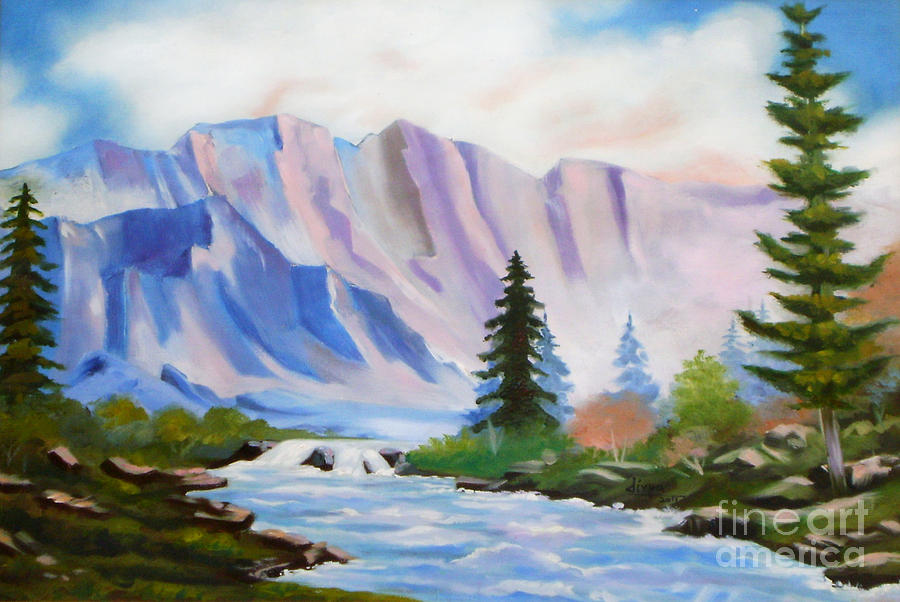 Mountain Painting - Landscape 2 by Divya Kakkar